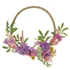 Artificial Wreath Decoration, Purple, Woven Hoop Ring Base, Decorated With Lavender, Mini Blossoms, Flowing Green Stems, Spring Collection, 16 Inches^National Tree Company Hot