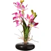 Artificial Potted Flowers, Pink Orchids, Includes Black Base, Spring Collection, 10 Inches^National Tree Company Best