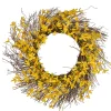 Artificial Spring Wreath, Woven Branch Base, Decorated With Forsythia Flowers, Spring Collection, 24 Inches^National Tree Company Best Sale