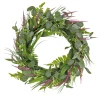 Artificial Wreath Decoration, Green, Woven Branch Base, Decorated With Eucalyptus Leaves, Lavender, Flowing Green Stems, Spring Collection, 22 Inches^National Tree Company Shop