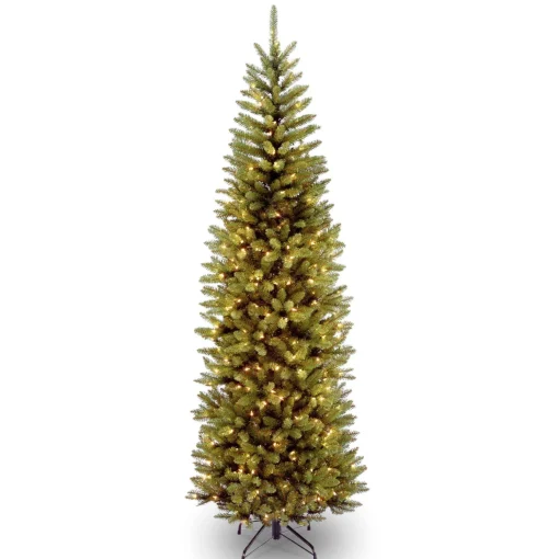 Sale National Tree Company Artificial Pre-Lit Slim Christmas Tree, Green, Kingswood Fir, Dual Color Led Lights, Includes Powerconnect And Stand, 7 Feet