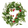 Artificial Spring Wreath, Woven Branch Base, Decorated With Strawberries, Petunia Blooms, Leafy Greens, Spring Collection, 22 Inches^National Tree Company Cheap