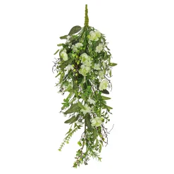Artificial Spring Teardrop Hanging Decoration, Vine Stem Base, Decorated With Flower Blooms, Berries, Leafy Greens, Spring Collection, 28 Inches^National Tree Company Discount
