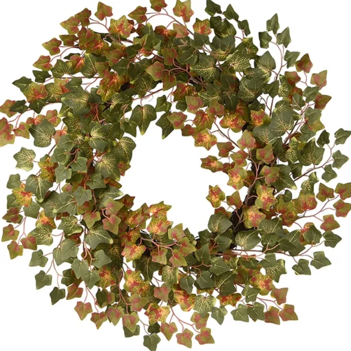 Store National Tree Company Artificial Autumn Wreath, Decorated With Ivy, Autumn Collection, 24 In