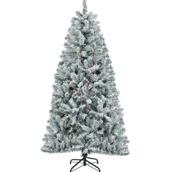 Artificial Christmas Tree, Acacia, Flocked, Clear Lights, Includes Stand, 6 Feet^National Tree Company Discount