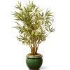 Artificial Potted Plant Decoration, Green, Bamboo, Includes Ceramic Green Pot Base, Spring Collection, 22 Inches^National Tree Company Shop
