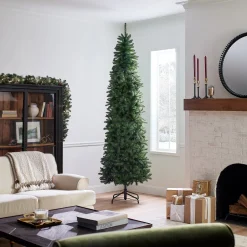 Discount National Tree Company Artificial Slim Christmas Tree, Green, Kingswood Fir, Includes Stand, 9 Feet