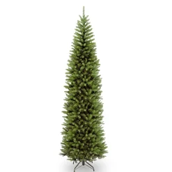 Discount National Tree Company Artificial Slim Christmas Tree, Green, Kingswood Fir, Includes Stand, 9 Feet