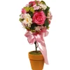 Artificial Potted Plant, Rose And Hydrangea, Decorated With Pink Bow, Includes Classic Grower'S Pot, Spring Collection, 14 Inches^National Tree Company Online