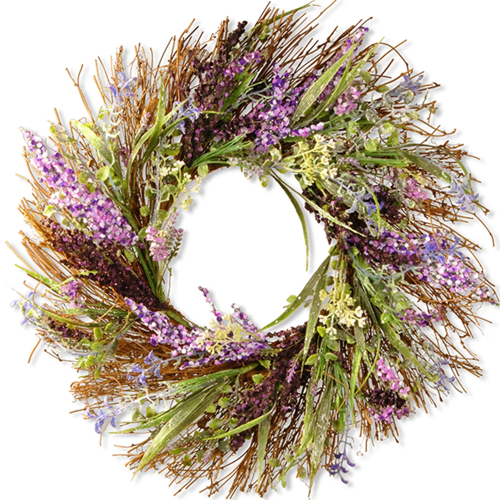 Artificial Hanging Wreath, Woven Vine Base, Decorated With Mixed Leaves, Seed Pods, Spring Collection, 22 Inches^National Tree Company Discount