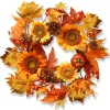 Cheap National Tree Company Artificial Autumn Wreath, Decorated With Sunflowers, Pinecones, Berry Clusters, Acorns, Pumpkins, Maple Leaves, Autumn Collection, 22 In