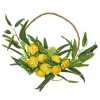 Artificial Wreath Decoration, Yellow, Thick Stem Base, Decorated With Buttercup Blooms, Baby'S Breath, Flowing Green Stems, Spring Collection, 16 Inches^National Tree Company Outlet
