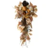 Best National Tree Company Artificial Autumn Teardrop, Decorated With Pine Cones, Berry Clusters, Pumpkins, Assorted Leaves, Autumn Collection, 30 Inches