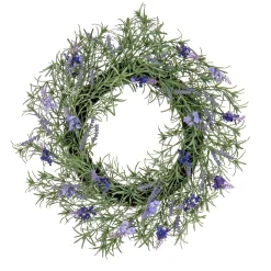 Artificial Wreath Decoration, Purple, Woven Branch Base, Decorated With Lavender, Rosemary, Flowing Green Stems, Spring Collection, 19 Inches^National Tree Company Discount