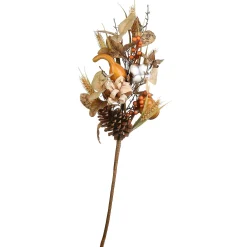Fashion National Tree Company Artificial Autumn Bouquet, Set Of Two, Decorated With Gourds, Berry Clusters, Pine Cones, Assorted Leaves, Autumn Collection, 28 Inches