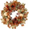 Online National Tree Company Artificial Autumn Wreath, Decorated With Pumpkins, Sunflowers, Berry Clusters, Assorted Leaves, Autumn Collection, 24 In