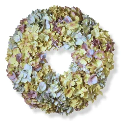 Artificial Hanging Wreath, Woven Branch Base, Decorated With Mixed, Colorful Hydrangea Blooms, Spring Collection, 19 Inches^National Tree Company Shop