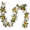Artificial Hanging Garland, Vine Stem Base, Decorated With Roses, Lilies, Berry Clusters, Leafy Greens, Spring Collection, 6 Feet^National Tree Company New