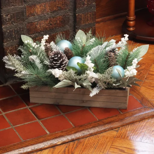 Flash Sale National Tree Company Decorated Evergreen Christmas Arrangement With Wood Box Base, 22 In