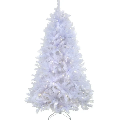 6.5Ft Pre-Lit Artificial Millville White Hinged Tree With Powerconnect™, 400 Dual Color® Led Lights-Ul^National Tree Company Fashion