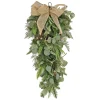 New National Tree Company , Hgtv Home Collection, 30" Winter Garden Eucalyptus Mixed Tip Swag With A Burlap Bow, 30 Led Lights- Battery Operated With Timer