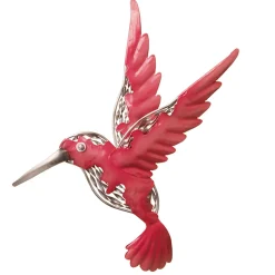Metal Wall Decoration, Majestic Pink Bird, Ornate Metal Design, Spring Collection, 14 Inches^National Tree Company Clearance