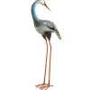 Metal Lawn Decoration, Resting Blue, Gray And White Crane, Ornate Metal Design, Spring Collection, 39 Inches^National Tree Company Best