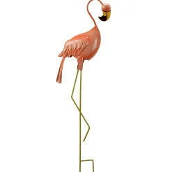 Metal Lawn Decoration, Standing Peach Flamingo, Ornate Metal Design, Spring Collection, 33 Inches^National Tree Company Hot