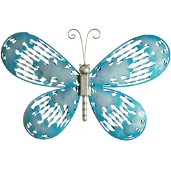 Metal Wall Decoration, Blue Butterfly, Ornate Metal Design, Spring Collection, 18 Inches^National Tree Company Flash Sale