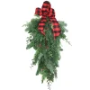 Sale National Tree Company Mixed Pine Christmas Teardrop With Plaid Bow, Pinecones, 30 In