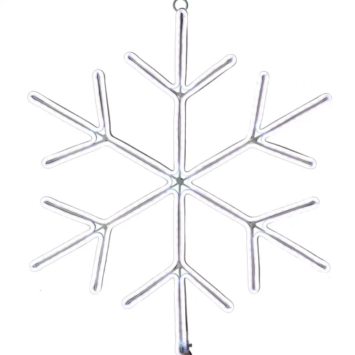New National Tree Company Neon Styled Snow Flake Decoration, White Led Lights, Plug In, Christmas Collection, 16 Inches