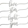 Clearance National Tree Company 4-Piece Hannukah Place Setting Message Decor, Curly Script Writing In Silver, 10 In