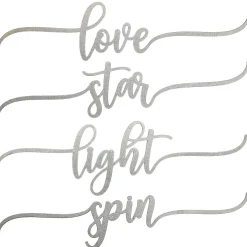 Clearance National Tree Company 4-Piece Hannukah Place Setting Message Decor, Curly Script Writing In Silver, 10 In