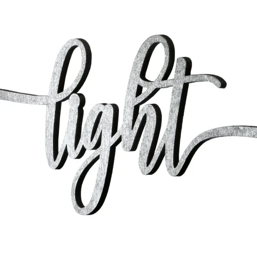 Clearance National Tree Company 4-Piece Hannukah Place Setting Message Decor, Curly Script Writing In Silver, 10 In