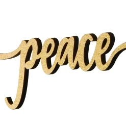 New National Tree Company 6-Piece Christmas Place Setting Message Decor, Curly Script Writing In Gold, 10 In