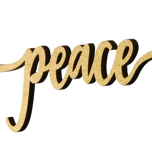 New National Tree Company 6-Piece Christmas Place Setting Message Decor, Curly Script Writing In Gold, 10 In