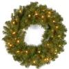 Flash Sale National Tree Company Pre-Lit Artificial Christmas Wreath, Green, Kincaid Spruce, White Lights, Christmas Collection, 24 Inches