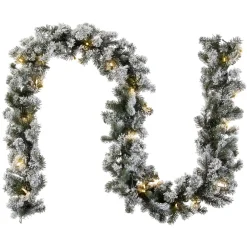 Cheap National Tree Company Pre-Lit 'Feel Real' Artificial Christmas Garland, Green, Camden, White Lights, Decorated With Pine Cones, Berry Clusters, Plug In, Christmas Collection, 9 Feet