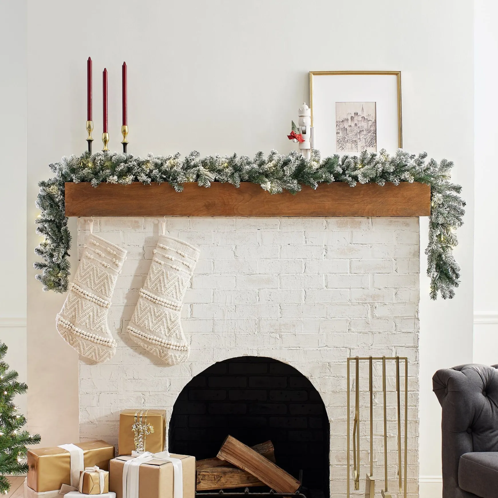 Cheap National Tree Company Pre-Lit 'Feel Real' Artificial Christmas Garland, Green, Camden, White Lights, Decorated With Pine Cones, Berry Clusters, Plug In, Christmas Collection, 9 Feet