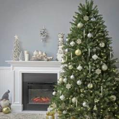 Flash Sale National Tree Company Pre-Lit Artificial Full Christmas Tree, Green, Dunhill Fir, Dual Color Led Lights, Includes Stand, 7.5 Feet