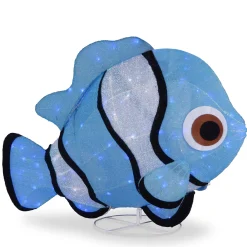 Pre-Lit Blue And White Clownfish Outdoor Decoration, Led Lights, Plug In, Spring Collection, 38 Inches^National Tree Company Clearance