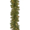 New National Tree Company Pre-Lit Artificial Christmas Garland, Green, North Valley Spruce, Dual Color Led Lights, Battery Operated, Christmas Collection, 9 Feet