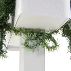 Fashion National Tree Company Pre-Lit Artificial Mailbox Swag Decoration, Green, Arctic Spruce, Led Lights, Decorated With Pine Cones, Christmas Collection, 3 Feet