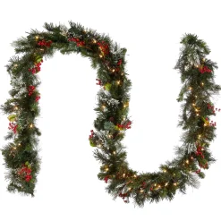 Cheap National Tree Company Pre-Lit Artificial Christmas Garland, Green, Wintry Pine, White Lights, Decorated With Pine Cones, Berry Clusters, Plug In, Christmas Collection, 9 Feet