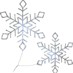 Hot National Tree Company Pre Lit Diamond Tip Snowflake Decoration, Cool White Led Lights, Plug In, Christmas Collection, 24 Inches