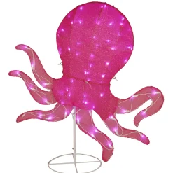 Pre-Lit Purple Smiling Octopus Outdoor Decoration, Led Lights, Plug In, Spring Collection, 36 Inches^National Tree Company Best Sale
