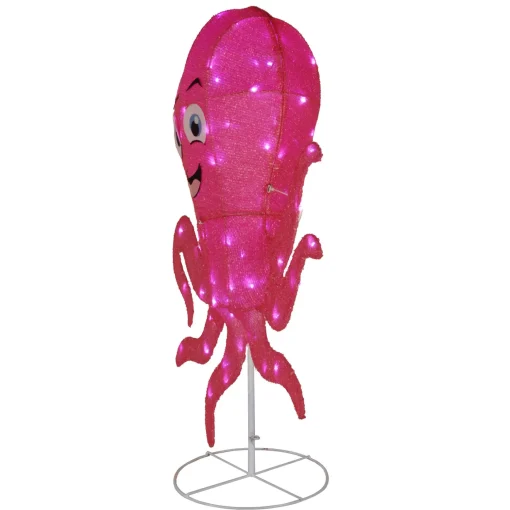Pre-Lit Purple Smiling Octopus Outdoor Decoration, Led Lights, Plug In, Spring Collection, 36 Inches^National Tree Company Best Sale