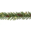 Online National Tree Company Pre-Lit Artificial Christmas Garland, Green, Dunhill Fir, Decorated With Pine Cones, Frosted Branches, Berry Clusters, Battery Operated, Christmas Collection, 9 Feet