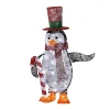 Store National Tree Company Prelit Led 36" Penguin With Red Top Hat And Candy Cane Decor