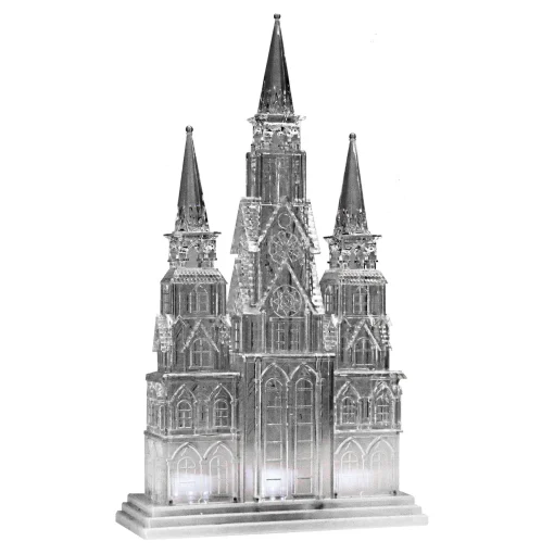 Cheap National Tree Company Pre Lit Christmas Cathedral Decoration, White Led Lights, Battery Powered, Christmas Collection, 17 Inches